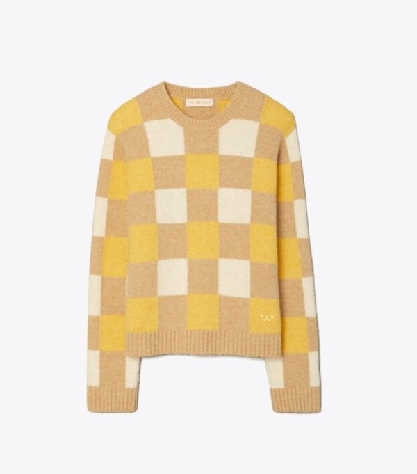 Checkered Intarsia Sweater