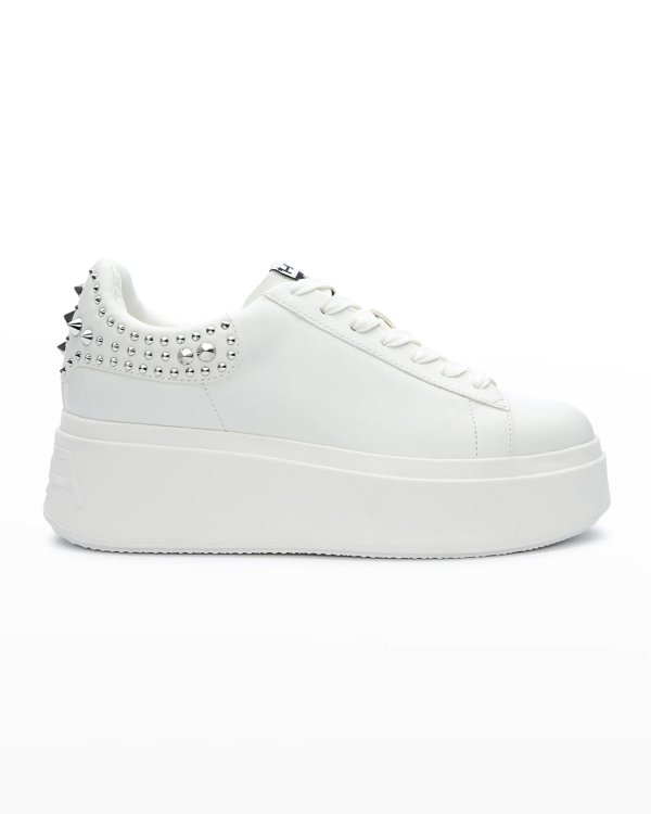 Moby Stud Bicolor Leather Platform Sneakers