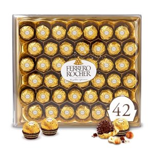 Ferrero Rocher Premium Gourmet Milk Chocolate Hazelnut 42 Count,