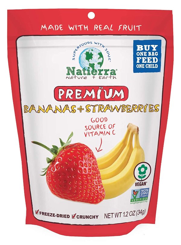 冻干天然香蕉草莓片 1.2Oz 4包