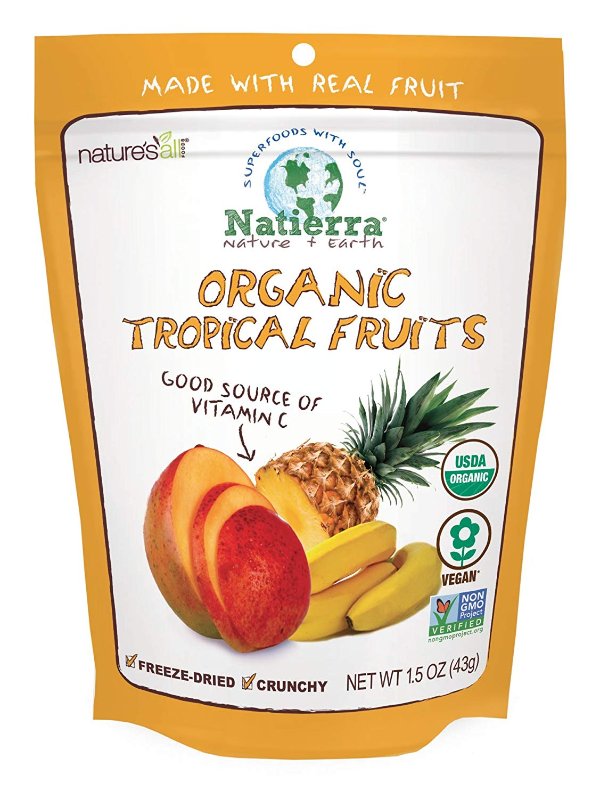 Nature's Organic Freeze-Dried Tropical Fruits | Gluten Free & Vegan | 1.5 Ounce
