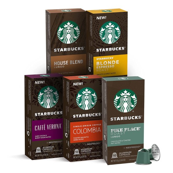 Starbucks Nespresso 咖啡胶囊 50颗 5种不同口味