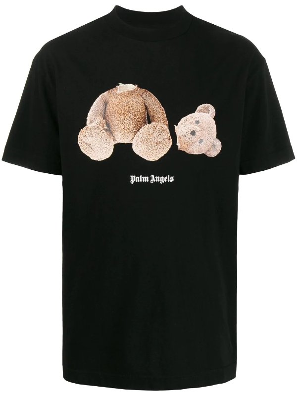bear-print T-shirt