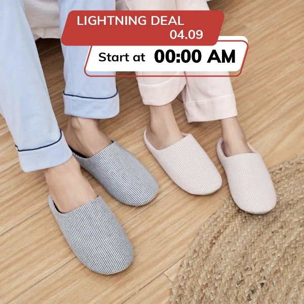 Unisex Striped Home Slippers - Japanese Style (Lightning Deal)