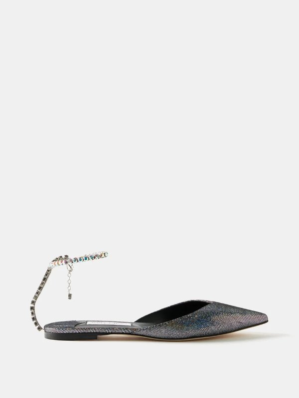 Saeda metallic-suede point-toe flats | Jimmy Choo