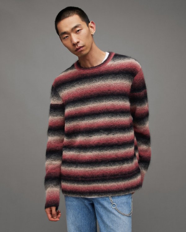 Aurora Fluffy Striped Relaxed Fit Sweater