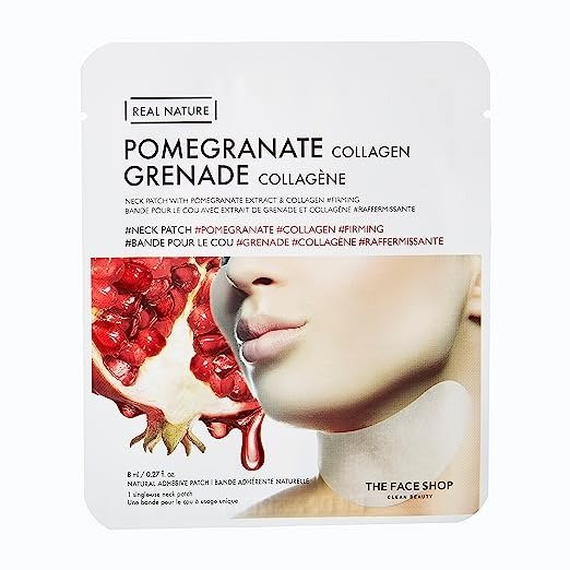 Reach Nature Pomegranate Neck Mask | Premium Filament Sheet for Moisturizing, Plumping & Invigorating The Neck Area | Rich Moisture with Light Finish, Adheres Softly | 1 ct., K-Beauty