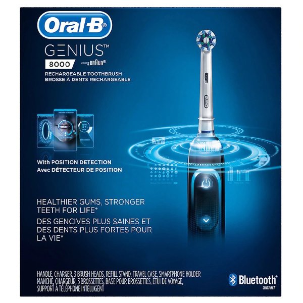 Genius 8000 Electric Rechargeable Toothbrush, Black