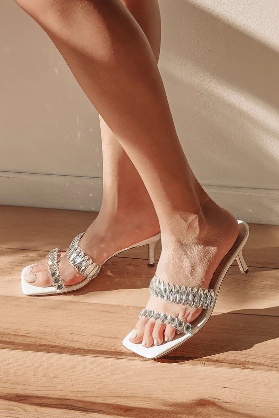 Jazelle White High Heel Sandals
