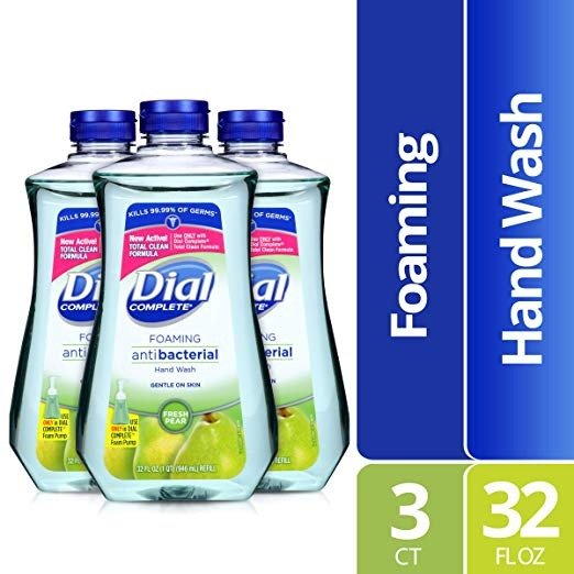 Dial Complete Antibacterial Foaming 32Oz Hand Soap Refill, Fresh Pear