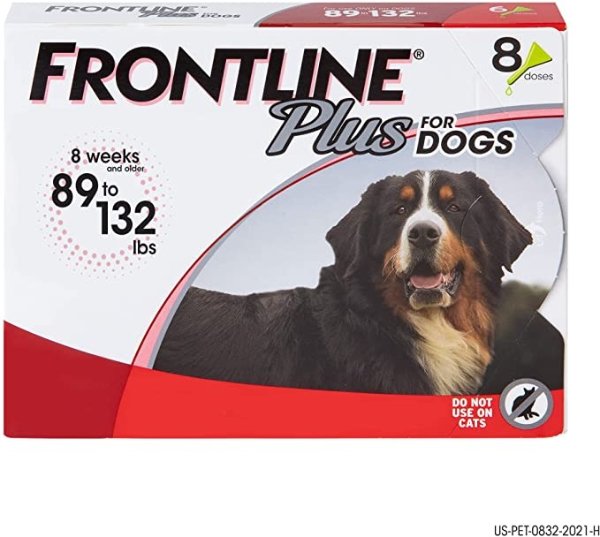 Plus Flea and Tick Treatment for Dogs (Extra Large Dog, 89-132 Pounds, 8 Doses)