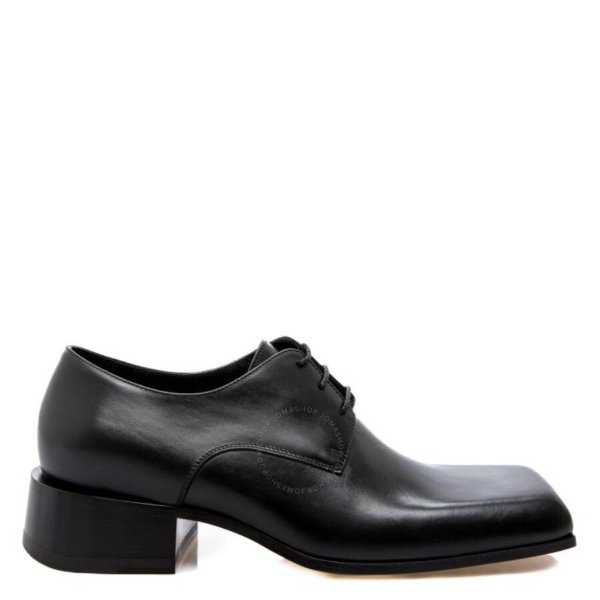 Black Leather Work Derby Shoes