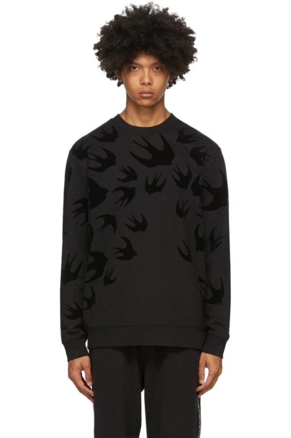 Black McQ Swallow Sweatshirt