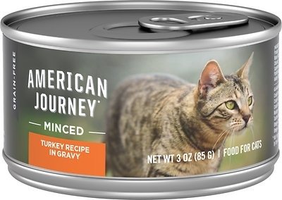 Minced Turkey Recipe in Gravy Grain-Free Canned Cat Food, 3-oz, case of 24 - Chewy.com
