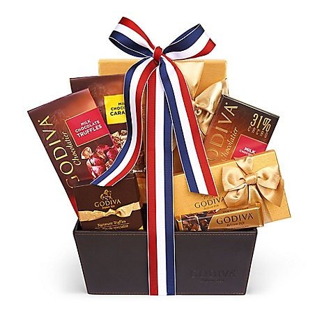 Chocolate Celebration Gift Basket - Patriotic Ribbon | GODIVA