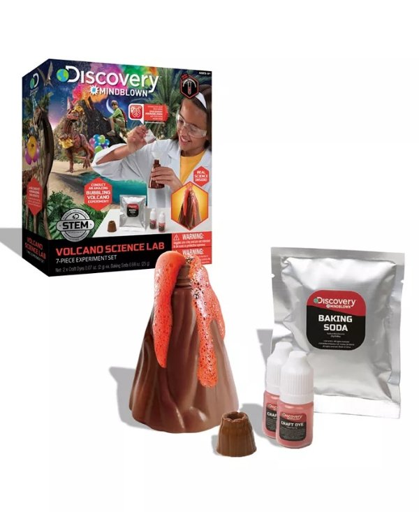 Volcano Science Lab Hands On Kids Experiment Set, 7 Piece