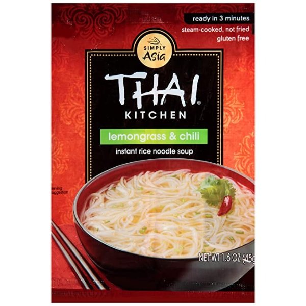 Thai Kitchen Instant Rice Noodle Soup, 1.6 OZ (Lemon Grass And Chili, Pack - 6)