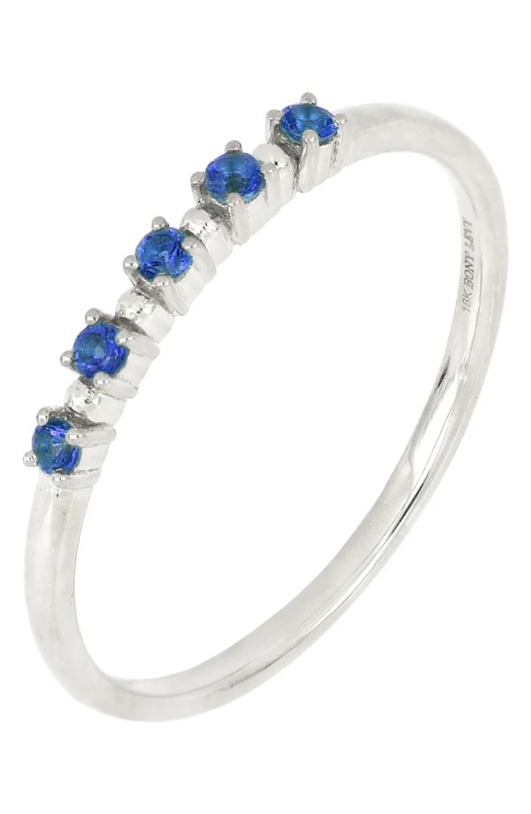 18K White Gold Sapphire Stackable Ring