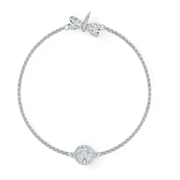 Remix Collection Dragonfly Strand, White, Rhodium plated by