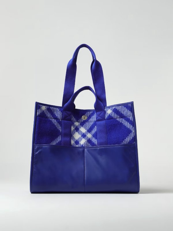 bag in wool with jacquard check pattern
