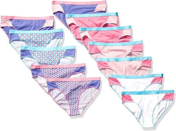 Girls' 12-Pack Sporty Stretch Hipster Panties