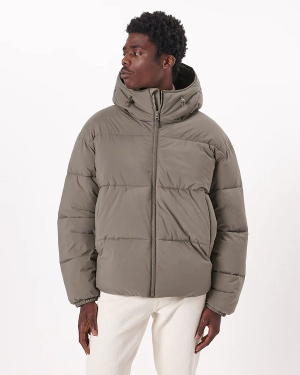 Men's Relaxed Heavyweight Hooded Puffer | Men's Up to 50% Off Select Styles | Abercrombie.com