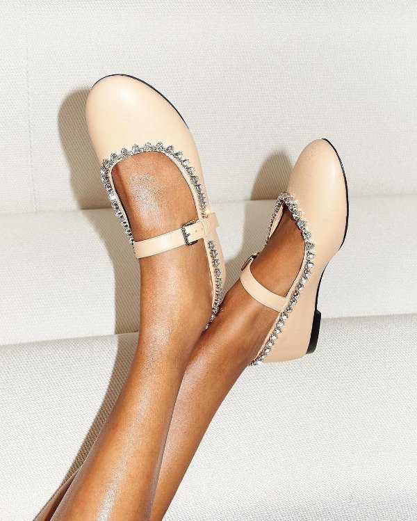 Audrey crystal-embellished ballerina shoes