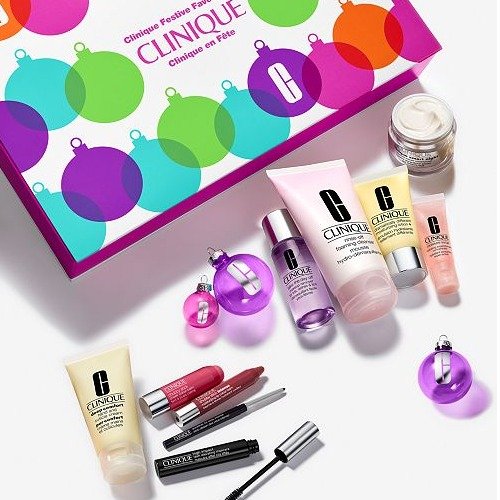 NEW! Clinique Festive Favourites Set, only $49.50 with any $29.50 Clinique purchase! (a $198 value!) Happy, 3.4-oz. Even Better Makeup SPF 15, 1-oz. Dramatically Different Moisturizing Gel with Pump, 4.2 oz.