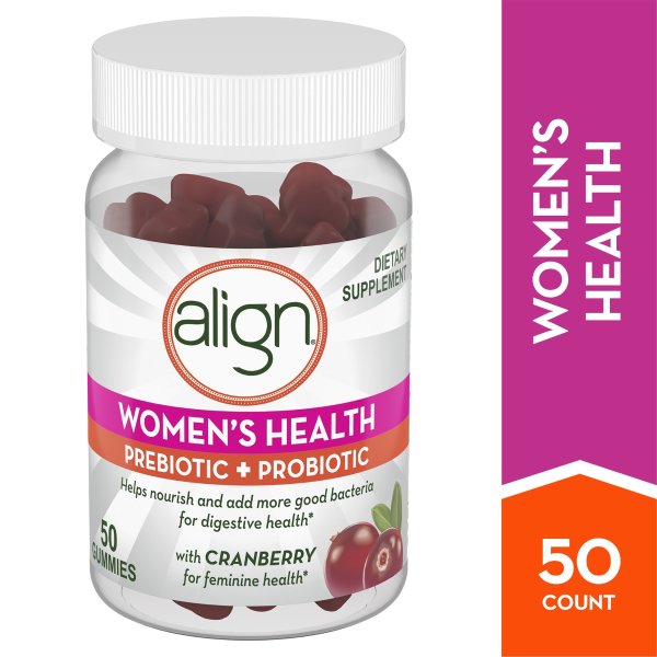 Align Women's Prebiotic Probiotic Supplement Gummies, Cranberry 50 Ct