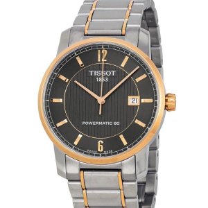 Dealmoon Exclusive: TISSOT T-Classic Two-Tone Titanium Automatic Black Dial Men's Watch T0874075506700