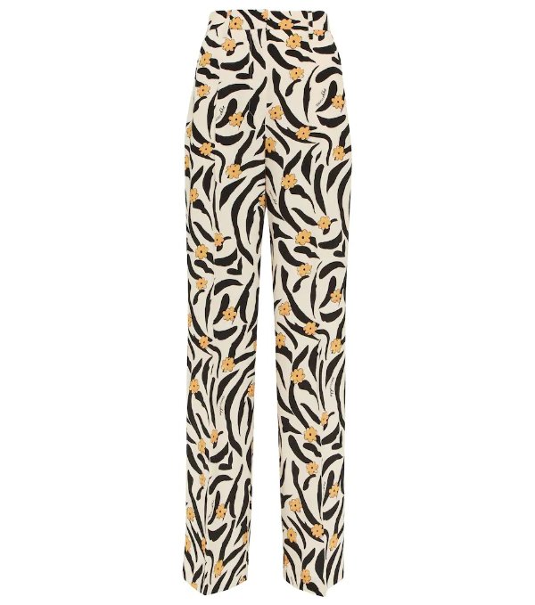 Lanai floral high-rise straight pants