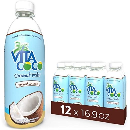 Coconut Water, Pressed Coconut - Gluten Free, Natural Hydrating Electrolyte Drink - Smart Alternative To Coffee, Soda, & Sports Drinks - 16.9 oz Slim Bottle (Pack Of 12)