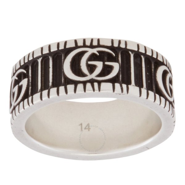 Aged Sterling Silver GG Marmont Ring