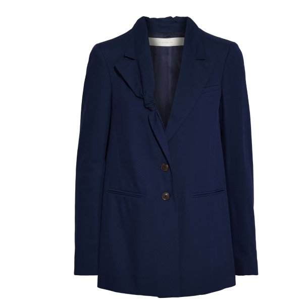 by any other name Bow-embellished cotton-blend twill blazer