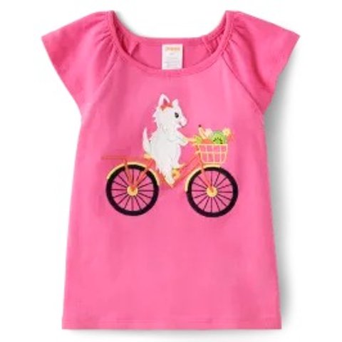 GymboreeGirls Short Sleeve Embroidered Bike Flutter Top - Festive Fruit | Gymboree - ICED BERRY