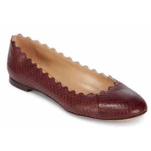 Chloé Lauren Embossed Leather Flats @ Saks Off 5th