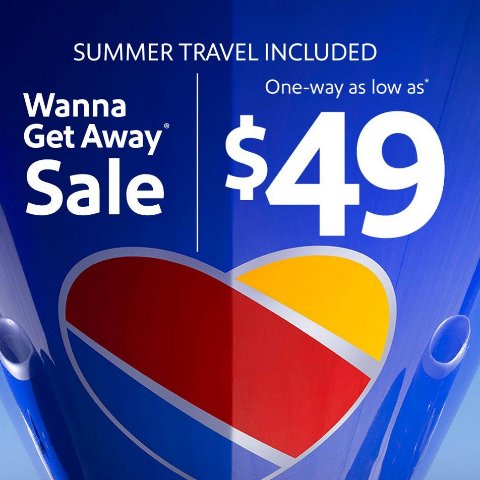 From $44 One-Way AirfaresSouthwest Airlines Wanna Get Away Sale