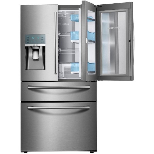 27.8 cu. ft. Food Showcase 4-Door French Door Refrigerator in Stainless Steel-RF28JBEDBSR - The Home Depot