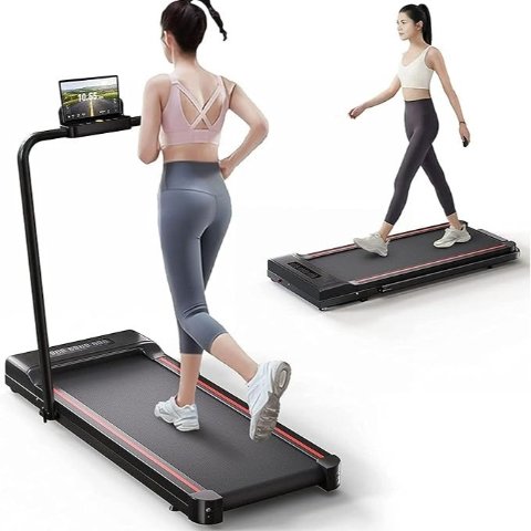 Treadmill-Walking Pad-Under Desk Treadmill-2 in 1 Folding Treadmill-Treadmills for Home-Black Red
