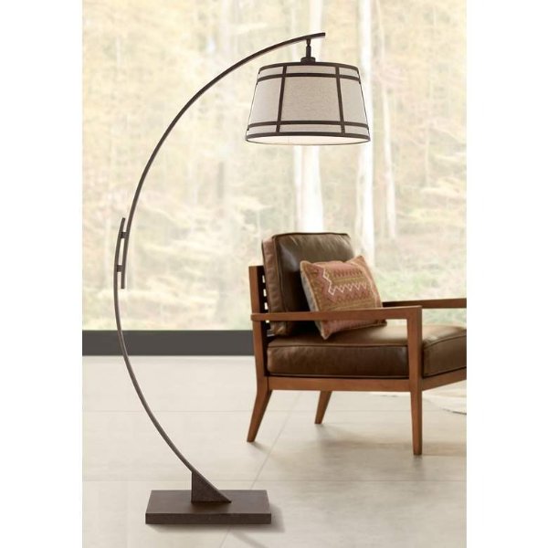 Farralone Bronze Rustic Modern Arc Floor Lamp - #646T0 | Lamps Plus