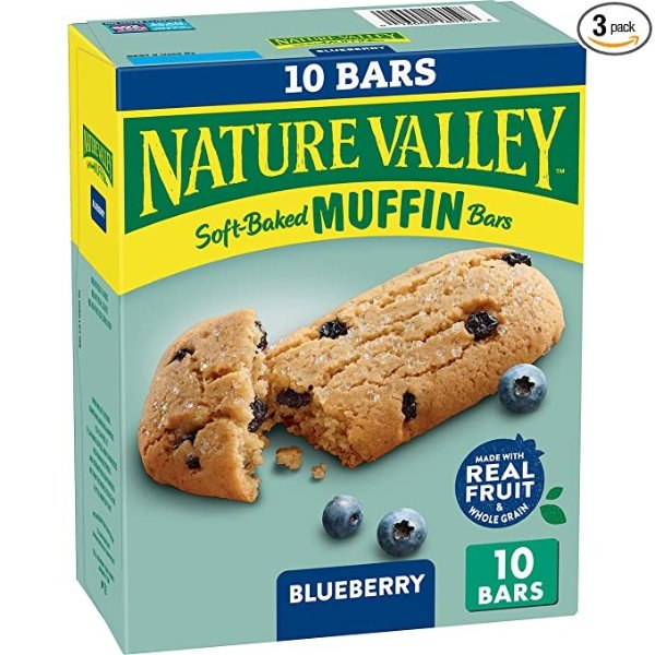 Soft-Baked Muffin Bars Blueberry, 12.4 oz, 10 ct (Pack of 3)