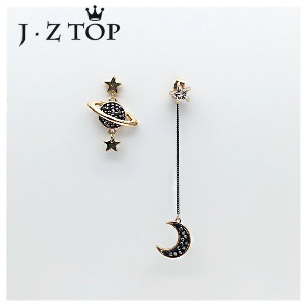 US $2.74 45% OFF|JZTOP Star Moon Stud Tassel Earrings Universe Pentacle Star Rhinestone Asymmetrical Earrings Woman Boucle D'oreille Jewelry Gift|Stud Earrings| | - AliExpress