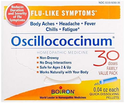 Boiron Oscillococcinum for Flu-like Symptoms Pellets, 30 Count/0.04 Oz each