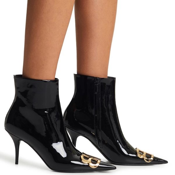 Calf skin leather ankle boots