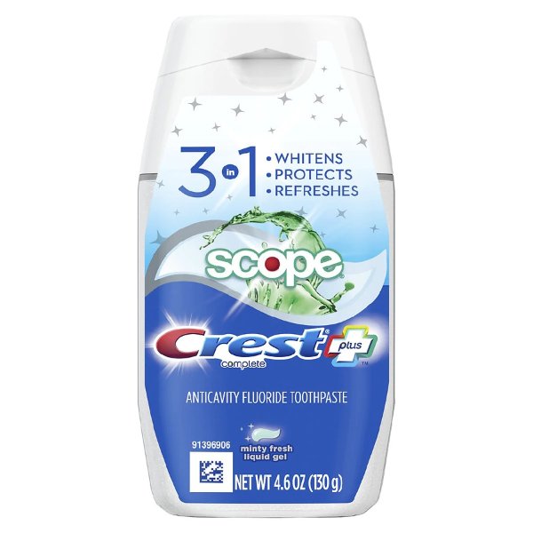 Plus Scope 3-In-1 Whitening Liquid Gel Toothpaste Mint