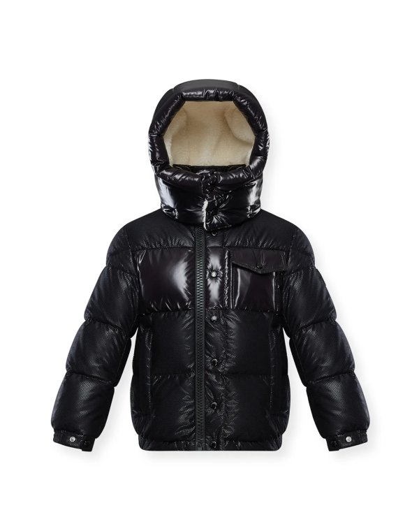 Boy's Demir Logo Quilted Jacket, Size 8-14