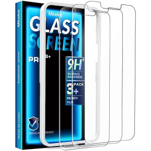Mkeke iPhone 13/Pro 钢化玻璃屏幕保护膜 3件装