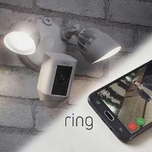 Ring Floodlight 智能监控摄像头车库灯 大角度摄像头 带通话功能 3年质保