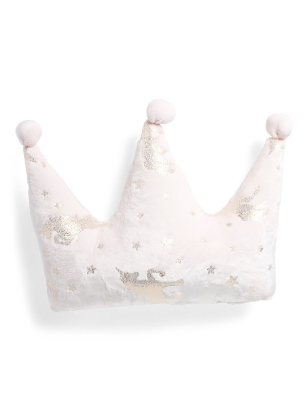 18x18 Metallic Unicorn Crown Pillow