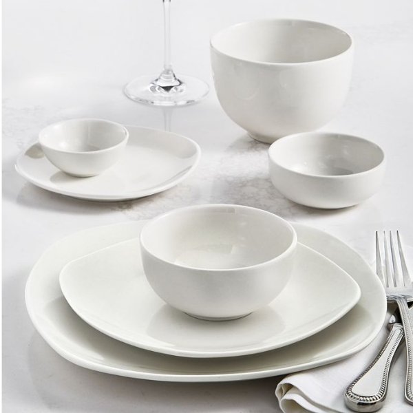 Inspiration by Denmark Soft Square 42 Pc. Dinnerware Set, Service for 6